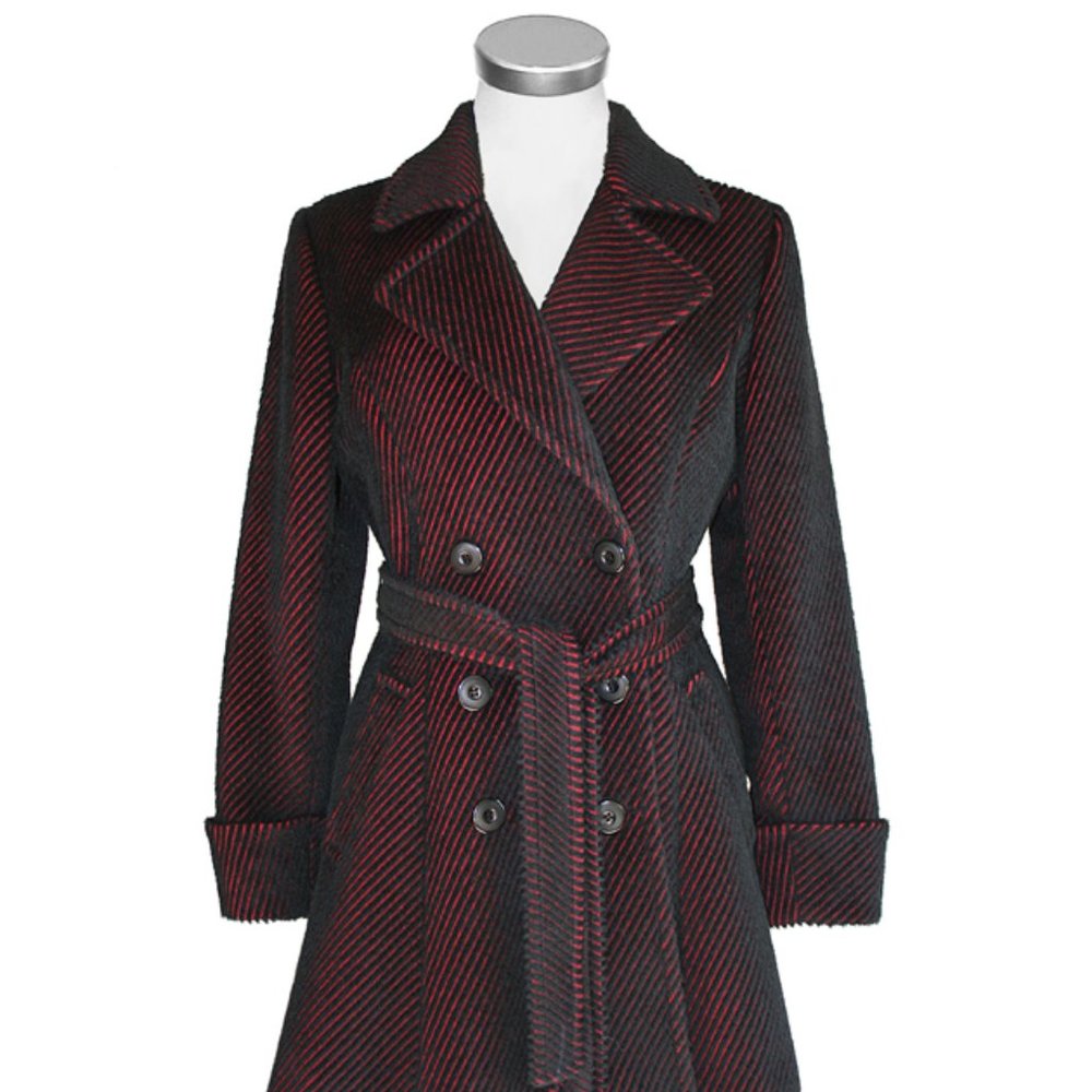 Luxury Suri Alpaca Coat-Wrapped Double Breasted Coat w/Belt. Made in Peru.
